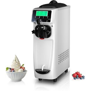 Ice Cream Maker Machine for Home, 5 Inch Screen Soft Serve Ice Cream Machine 4.2 Gals/H Single Flavor Ice Cream Maker with Pre-Cooling Soft Serve Machine with 1.6 Gals Tank for Birthday Party