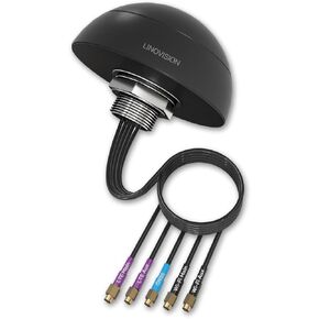 LINOVISION 4G LTE MIMO Combo 5-in-1 Antenna, 2X 4G LTE, 1x GNSS, 2X Wi-Fi, Outdoor Roof SMA Antenna with 10ft Cable, Works with IOT-R32, Inhand IR302, Teltonika RUT241/RUT240/RUT360/RUT956 (PR1KCO28)