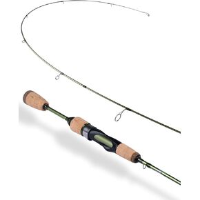 LITTMA Wild Streams Ultralight Fishing Rod 2 PCS Trout Rod Crappie Spinning Rod Panfish Rods Micro Fishing Rod Green Carbon Fiber Blank Cork Handle Beginners Fishing Rod 5’6"/6’/6’6"/7’