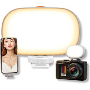 Video Light with Clip, 2000mAh Rechargeable Battery, 108 LEDs (54 Cool White + 54 Warm White), 3 Modes + 10-Level Brightness + DIY Presets, Cold Shoe Mount & 1/4" Thread, XJ75
