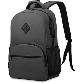 OZCHIN Backpack With Combination Lock Double Layer Sealed Zipper Classics Carbon Lined Travel Backpack Great Gifts for Men or Women (Black)