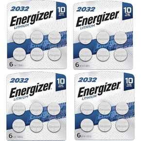 Energizer CR2032 Batteries, 3V Lithium Coin Cell 2032 Watch Battery,White (24 Count)