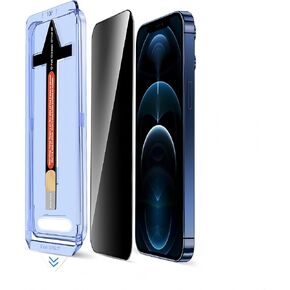 Compatible with iPhone 12 Screen Protector HD Clarity With Automatic Dust Removal and Easy Installation Tool, 9H Hardness and Military Grade Shatterproof Tempered Glass