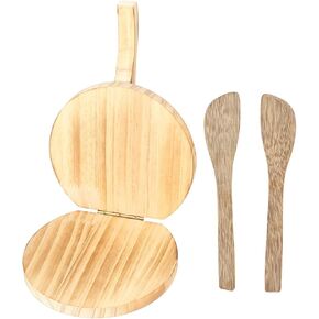 Dough Pressing Tool, Wood Corn Tortilla Press Tool, Dumpling Skin Making Mold with Nonslip Handle, Multifunction Dough Presser Empanada Maker for Homemade Tortillera, Roti, Chapati, Taco