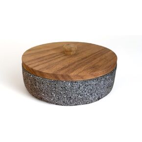 Handcrafted Volcanic Stone Tortilla Maker with Parota Lid.