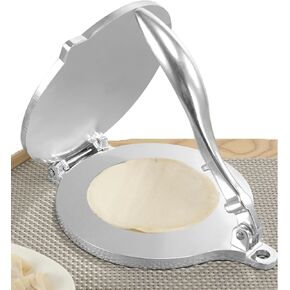 Aluminum Alloy Tortilla Press, Manual Tortilla Maker, Dough Press,Flour Tortilla Press, Rotis Press, Tortillera Pataconera for Pizza Pie Patty Making (16cm Silver)
