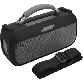 TXEsign Silicone Case for New Bose SoundLink Max Portable Speaker, Travel Carrying Case Protective Cover Replacement Case with Shoulder Strap (Black)