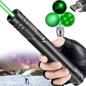 Green Laser Pointer Pen, Green Laser Pointer High Power Long Range USB Rechargeable High Power Laser Light Pointer Green Strong Laser Pointer for Presentations Outdoor Green High Power Laser