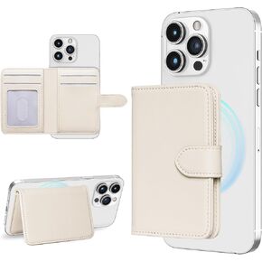 LOHASIC Detachable Wallet Compatible with MagSafe, RFID Blocking 4+ Cards Holder PU Leather Lightweight Magnetic Wallet for iPhone 16/15/14/13/12/ Pro Plus Series, Pink