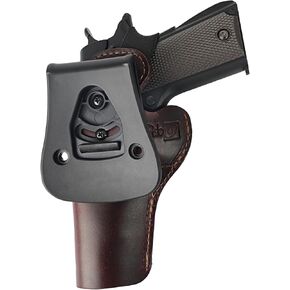 OWB 1911 Leather Holster fit 1911 Style Pistols - Colt 1911, Kimber 1911, Springfield 1911, Taurus PT1911, S&W 1911, Remington 1911, Sig 1911, Rock Island 1911(Fit 4" and 5" Barrel 1911)