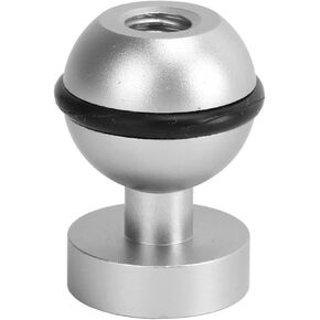 Diving Light Ball Head, Aluminum Alloy Hard Coating Anodizing Single Ball Head Connecting Bracket Support for Diving Light Diving Flashlight Arm Camera Dive (Silver)
