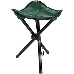Tripod Camping Chair Portable Folding Lightweight Stool for Outdoor Camping Fishing Picnic BBQ Foldable Chair(S-Green)
