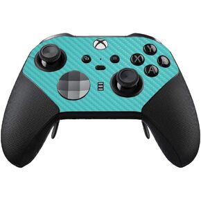 MightySkins Carbon Fiber Skin Compatible with Xbox Elite Series 2 Controller - Solid Turquoise | Protective, Durable Textured Carbon Fiber Finish | Easy to Apply | Made in The USA