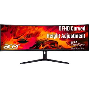 Acer 49 Inch 1800R Curved Zero-Frame DFHD (3840 x 1080) Gaming Monitor | AMD FreeSync Premium Pro | Up to 144Hz Refresh | 4ms (G to G) | 1 x Display Port 1.4 and 2 x HDMI 2.0 Ports | EI491CR