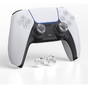 IINE Thumb Grip Caps Compatible with PS5/XBOX/Switch Pro Controller, 2pcs Transparent Thumbstick Grip Cover, Non-Slip Silicone Joystick Cap Analog Stick Covers
