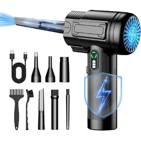Duster Air Air مضغوط: 100000 دورة في الدقيقة هواء كهربائي مع LED LED Mini Air Blower Blower Reclable Cordless Cleaning Blower Jet Dry Dry - Car و PC و Keying Kit Home CAN AIR CAN CAN
