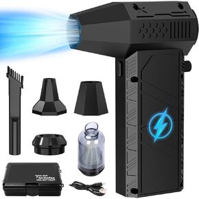 Duster Air Air مضغوط - 180000 دورة في الدقيقة Duster Air Electric ، 13000 مللي أمبير في الساعة ، 1 ٪ -100 ٪ من التكنولوجيا القابلة للتعديل السرعة ، مكنسة الهواء اللاسلكية القابلة لإعادة الشحن للوحة المفاتيح للكمبيوتر الشخصي للسيارة في الهواء الطلق.