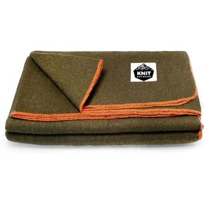 Large Military Wool Blanket - Warm & Thick Emergency Survival Blanket Great for Camping, Outdoors, Sports Events, Picnics, 4.5 lbs, 64" x 88" (Maroon)