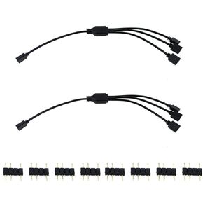 2PCS 5V Motherboard RGB Fan Extension Cable 3P Interface Phantom Light Bar One Drag Three Expansion Cable Tap Expansion Cable Y Splitter Cable White with Pin