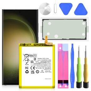 Galaxy S23 Ultra Battery, 6200mAh High Capacity New 0 Cycle Li-Polymer Battery Compatible with Samsung Galaxy S23 Ultra SM-S918U SM-S918U1 SM-S918B EB-BS918ABY with Repair Tool Kits note Instruction