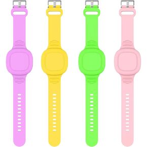 4 Packs Waterproof Bracelet for Tile Mate 2024/ Tile Mate 2022, Soft Silicone Wristband Holder Full Case Cover (Purple+Yellow+Pink+Green)