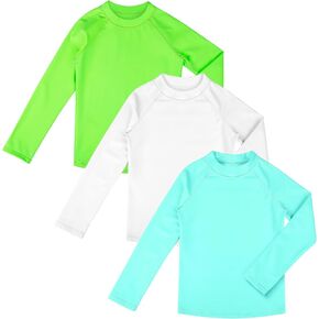 BIG ELEPHANT Kids Rash Guard Swim Shirt UPF 50+ Long Sleeve Rashguard Swimwear Surf Tops Sun Protection for Boys Girls