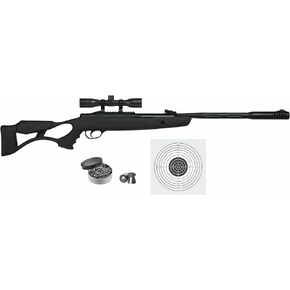 Hatsan AirTact Air Rifle, Black with Included Wearable4U 100x Paper Targets and Lead Pellets Bundle