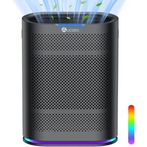 Air Purifiers for Home Large Room Cover 2,100 Ft²,Home Air Purifier with Air Quality Monitor & Aromatherapy,Auto H13 Air Purifier Removes Pets Hair Dust Smoke Odor,with 7 Colors Light(Black)