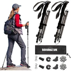 Collapsible Carbon Fiber Hiking Poles Lightweight Trekking Sticks Durable and Sturdy Walking Sticks for Men and Women Portable and Easy to Carry Ideal for Outdoor Cascade Trails 2ps