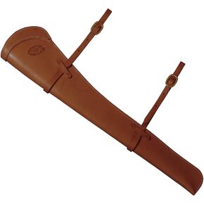 Guides Premium U.S. Tanned Leather Carbine Rifle Scabbard for Lever Action Rifles; SBR Scabbard; Attaches to Saddle, ATV/UTV with 52" Heavy Duty Straps