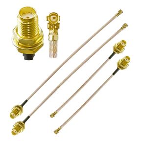 4PCS RG178 UFL SMA Pigtail Cable, SMA Female to U.FL IPX MHF1 Coaxial Cable, Different Lengths 4inch(10cm) and 8inch(20cm) U.FL to SMA Female Extension Jumper Cable for CB Radios,Antenna,Latop
