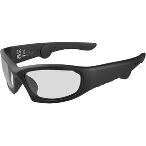 safety audio Smart Glasses with Bluetooth Speaker headphones, Athletic/Outdoor Protection eye, Unisex, (Clear Lens)