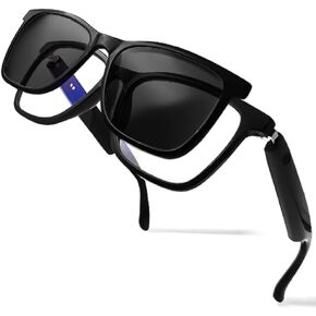 GS05 Smart Glasses with Magnetic Lenses, Bluetooth Glasses for Women Men, UV400 Polarized/Anti-blue light lens,Open Ear Music