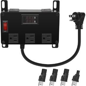 Media Enclosure Power Strip, Compatible with On-Q Media Cabinets for a Tidy and Organized Setup, 5 Outlets, Half Width for Power Strip Media Cabinet, 3 IEC C13 Adapters,1 IEC C7 Adapter, AC1031