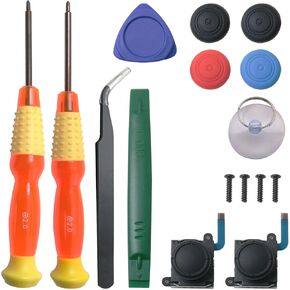 DGZZI 16PCS Video Game Console Left and Right Handle Repair Kit Replacement Joystick Analogue Thumbstick Repair Kit Rocker Replacement Parts