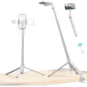 Ulanzi TT88 ترايبود الهاتف القابل للتمديد ، 57 "Selfie Selfie Stick Magnie Phone Flog حامل ثلاثي القوائم مع 2 في 1 مقطع هاتف ، 2 حذاء البارد ترايبود متوافق مع iPhone ، الوزن الخفيف للسفر