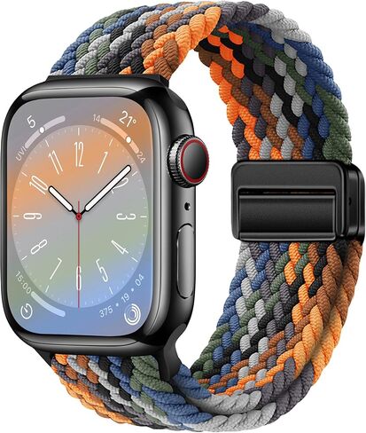 Nylon Sport Loop Watch Bands Compatible with Apple Watch Band Ultra 2 1 49mm 45mm 44mm 42mm 41mm 40mm 38mm, Soft Braided Woven Magnetic Clasp Strap for iWatch Series 10/9/8/7/6/5/4/3/SE,Women Men in Saudi Arabia