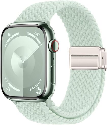 نايلون سبورت حلقة الساعات عصابات متوافقة مع Apple Watch Band Ultra 2 1 49mm 45mm 44mm 42mm 41mm 40mm 40mm 38mm ، حزام مقفل مغناطيسي منسوج مضفر ناعم لسلسلة iWatch 10/9/8/7/6/5/5/3/se ، النساء الرجال in Kuwait