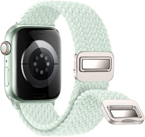 نايلون سبورت حلقة الساعات عصابات متوافقة مع Apple Watch Band Ultra 2 1 49mm 45mm 44mm 42mm 41mm 40mm 40mm 38mm ، حزام مقفل مغناطيسي منسوج مضفر ناعم لسلسلة iWatch 10/9/8/7/6/5/5/3/se ، النساء الرجال in Kuwait