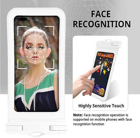 حقيبة هاتف مقاومة للماء ، Universal Phone Lanyard Case Case Bag Dry Accable مع iPhone 15 14 13 Pro Max Galaxy S24 S23 S22 بالإضافة إلى 7.2 "، IPX8 Beach Travels-Phite-Phite-2Pack in Kuwait