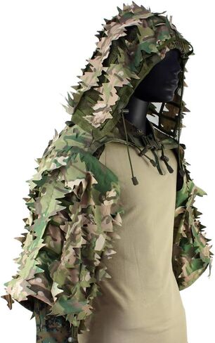 ROCOTACTICAL Sniper Ghillie Viper Hood with 3D Laser-cut leaves, Tactical Ghillie Suit Foundation in Saudi Arabia