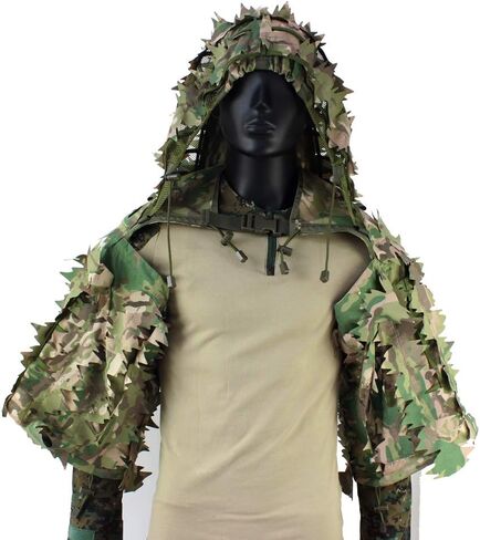ROCOTACTICAL Sniper Ghillie Viper Hood with 3D Laser-cut leaves, Tactical Ghillie Suit Foundation in Saudi Arabia
