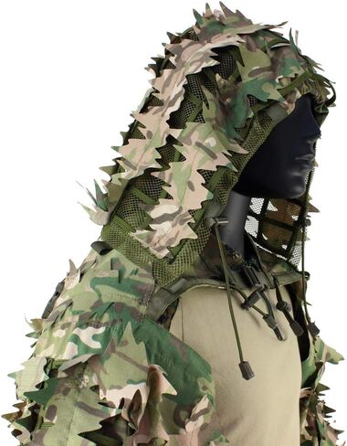 ROCOTACTICAL Sniper Ghillie Viper Hood with 3D Laser-cut leaves, Tactical Ghillie Suit Foundation in Saudi Arabia