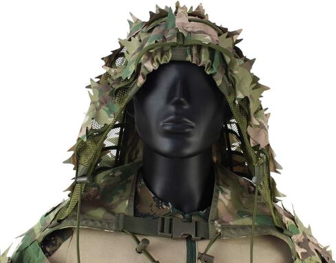 ROCOTACTICAL Sniper Ghillie Viper Hood with 3D Laser-cut leaves, Tactical Ghillie Suit Foundation in Saudi Arabia