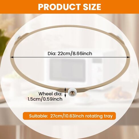 Microwave Turntable Ring, microwave accessories, Microwave Oven Tray Swivel Roller Support Ring, Oven Glass Plate Rotating Tray Support, Roller Height 1.4 cm(SIZE:17.8cm/7.01inch) in Kuwait