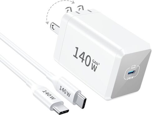 Mac Book Pro Charger - 140W Compact USB C Charger Fast Charger متوافق مع USB C Port Macbook Pro/Air و iPad Pro و Samsung Galaxy Note وجميع جهاز USB C ، قم بتضمين كبل شحن 7 أقدام in Kuwait