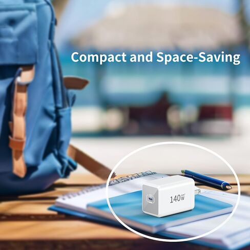 Mac Book Pro Charger - 140W Compact USB C Charger Fast Charger متوافق مع USB C Port Macbook Pro/Air و iPad Pro و Samsung Galaxy Note وجميع جهاز USB C ، قم بتضمين كبل شحن 7 أقدام in Kuwait