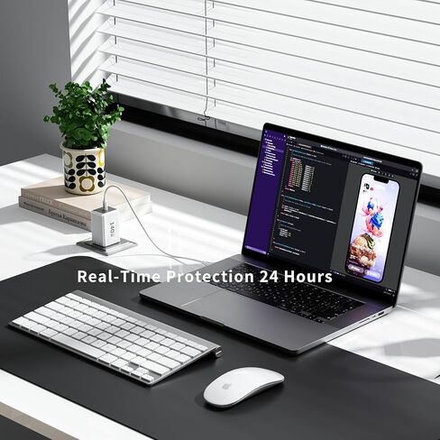Mac Book Pro Charger - 140W Compact USB C Charger Fast Charger متوافق مع USB C Port Macbook Pro/Air و iPad Pro و Samsung Galaxy Note وجميع جهاز USB C ، قم بتضمين كبل شحن 7 أقدام in Kuwait