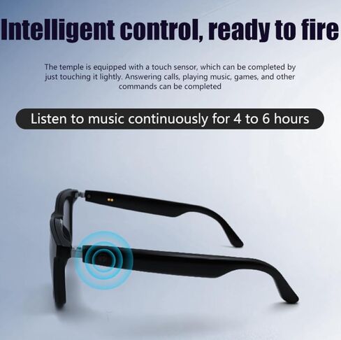 GS05 Smart Glasses with Magnetic Lenses, Bluetooth Glasses for Women Men, UV400 Polarized/Anti-blue light lens,Open Ear Music in Kuwait