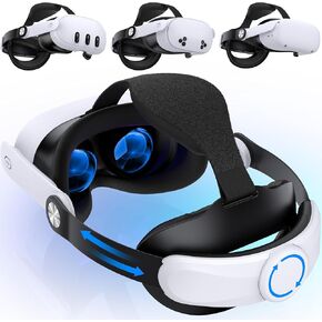 Adjustable VR Headset Strap, Compatible with Meta Quest 2/ Quest 3/Quest 3S Head Strap, Comfort Head Strap Accessories for Oculus Quest Head Strap, Enhanced Support&Comfort, Lightweight VR Strap